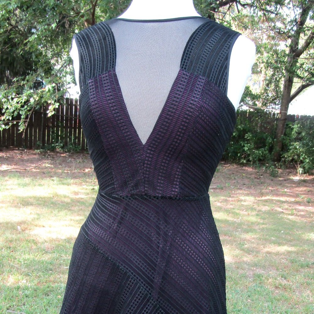 Guess Black Purple Dress Mesh Cocktail Size 2